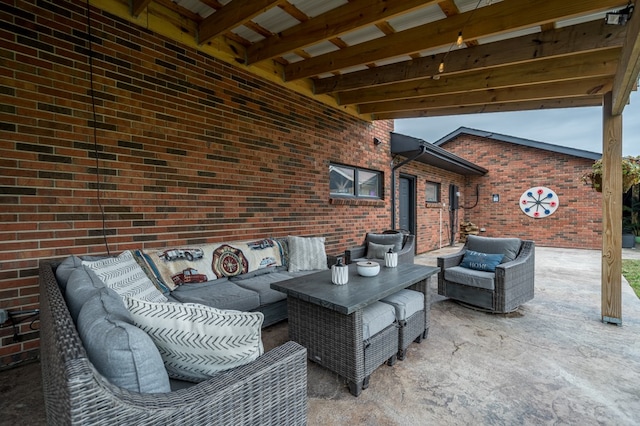 view of patio featuring outdoor lounge area