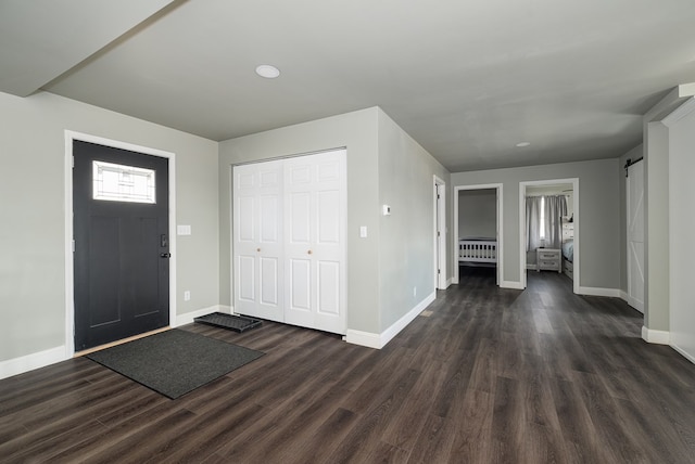 foyer featuring dark hardwood / wood-style flooring