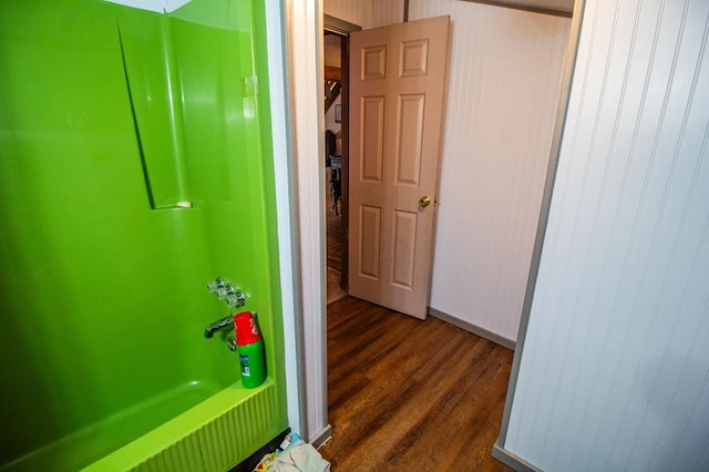 145 Tracy Brewer Rd, Meshoppen, PA 18630 - bathroom featuring wood finished floors and bathtub / shower combination