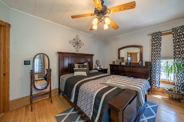 208 S St, Athens, PA 18810 - bedroom featuring hardwood / wood-style floors, baseboards, multiple windows, and crown molding