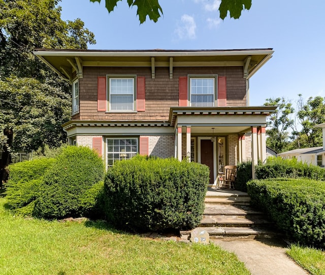 view of front facade featuring covered porch