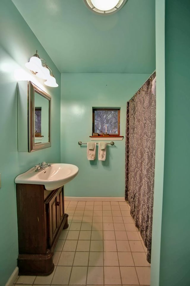 bathroom featuring vanity and tile patterned floors