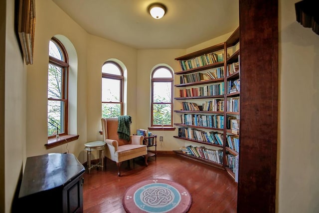 living area featuring hardwood / wood-style floors and plenty of natural light