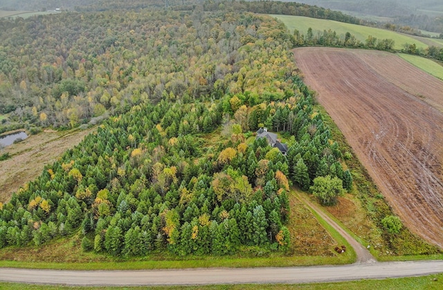 aerial view featuring a rural view