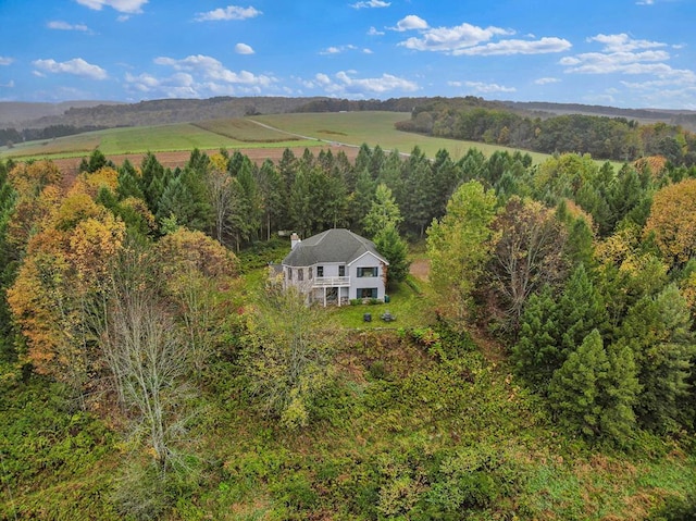 bird's eye view with a rural view