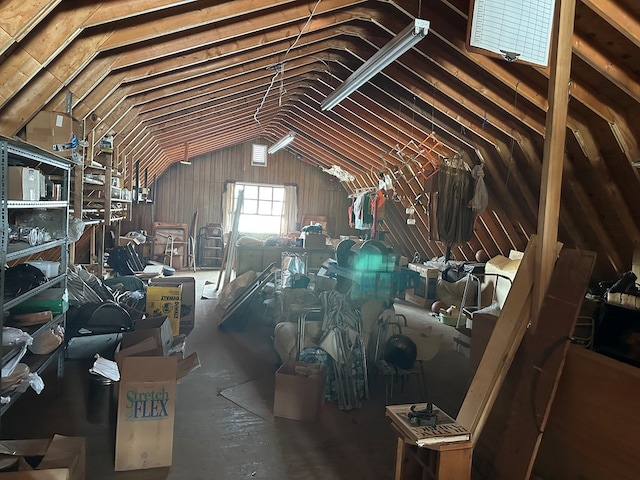 view of unfinished attic