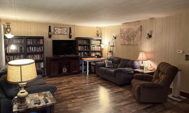 213 2nd St, Harrison Valley, PA 16927 - living area featuring wood finished floors and wood walls