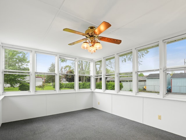 113 Hemlock Rd, Sayre, PA 18840 - unfurnished sunroom featuring carpet flooring and a ceiling fan