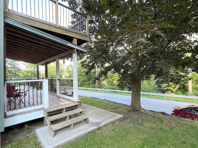 deck featuring a porch