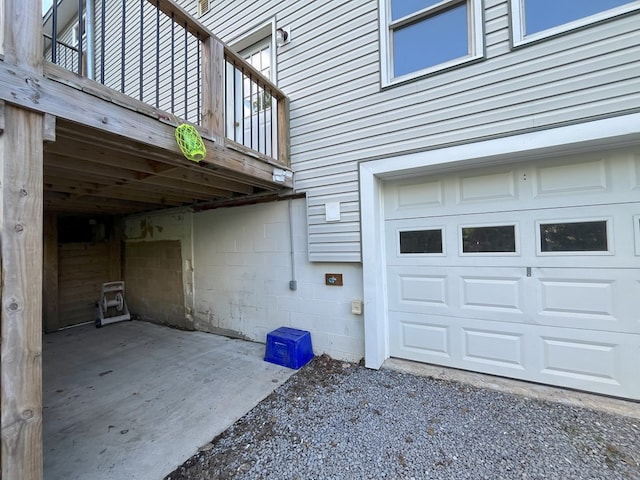 view of garage