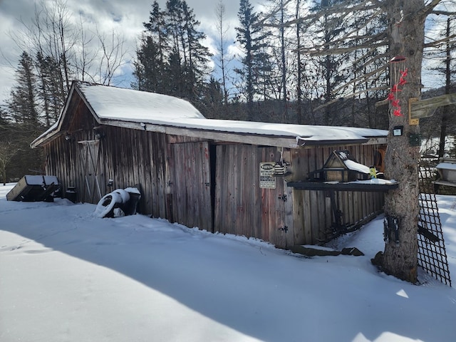 view of snow covered exterior