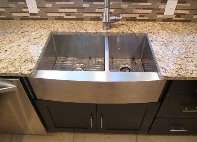 408 W Honeoye St, Shinglehouse, PA 16748 - kitchen view of tasteful backsplash and light stone counters