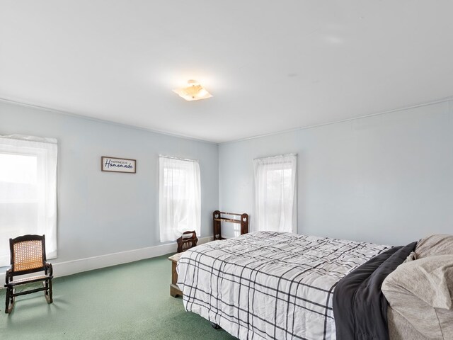 bedroom with vaulted ceiling