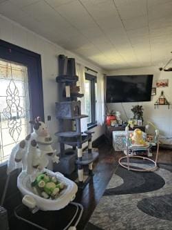 living area featuring wood finished floors