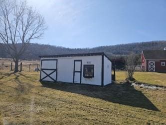 view of outdoor structure with an outdoor structure and fence