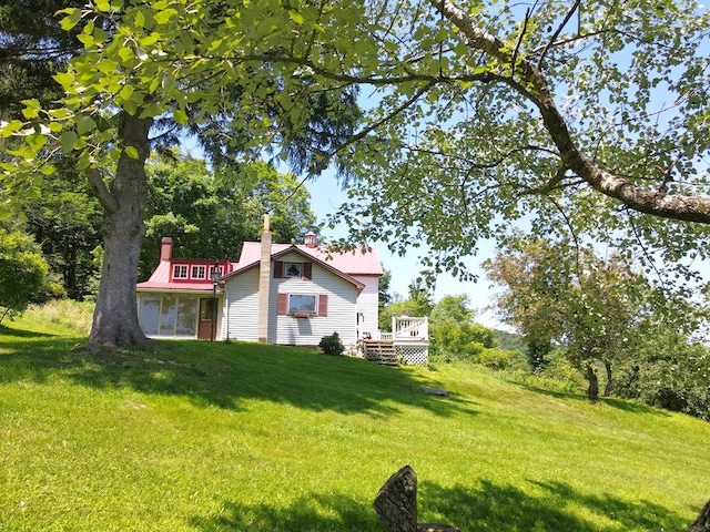 971 Indian Creek Rd, Eldred, PA 16731 - view of grassy yard featuring a wooden deck