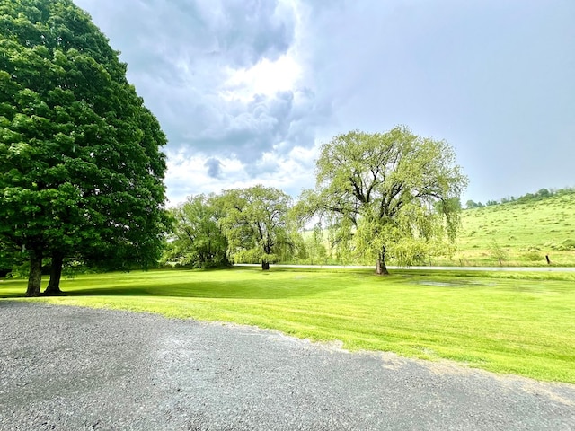 view of home's community featuring a lawn