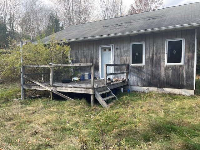 exterior space with a wooden deck