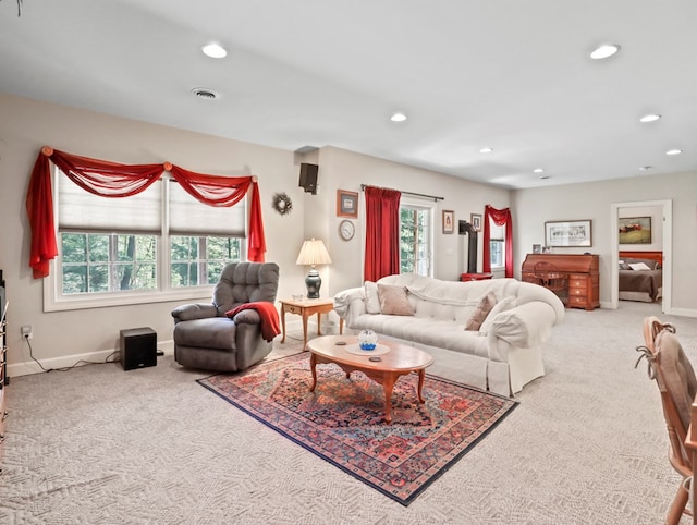 335 Sullivan Dr, Sayre, PA 18840 - carpeted living room with recessed lighting and baseboards