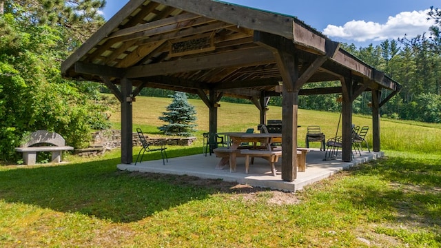 481 Case Rd, Sayre, PA 18840 - view of property's community featuring a gazebo, a lawn, and a patio area