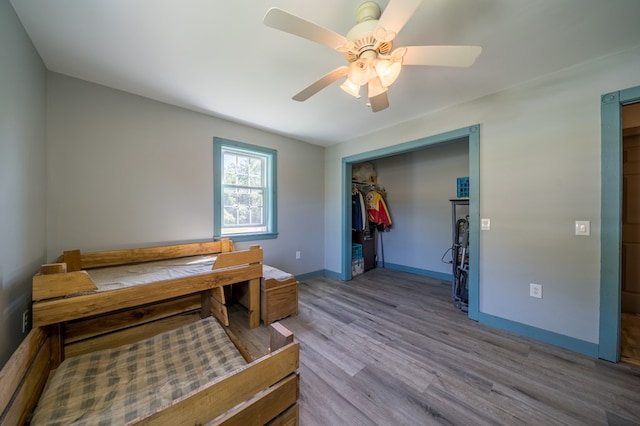 481 Case Rd, Sayre, PA 18840 - bedroom featuring wood finished floors, ceiling fan, and a closet