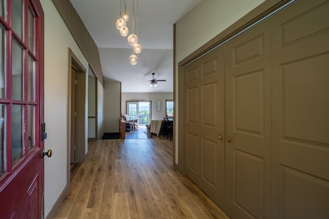 481 Case Rd, Sayre, PA 18840 - entryway with light wood-style flooring and a ceiling fan