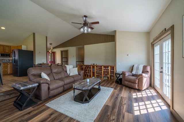 481 Case Rd, Sayre, PA 18840 - living room with wood finished floors, plenty of natural light, vaulted ceiling, and ceiling fan