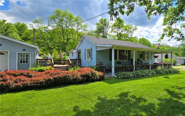 12655 Berwick Tpke, Gillett, PA 16925 - view of front facade featuring a deck and a front yard
