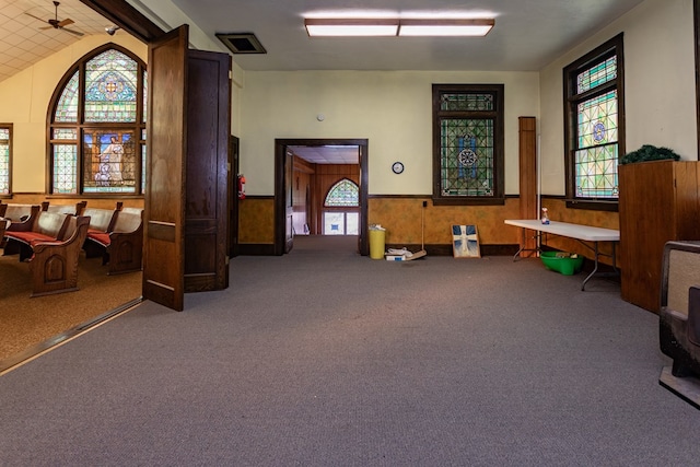 building lobby with visible vents