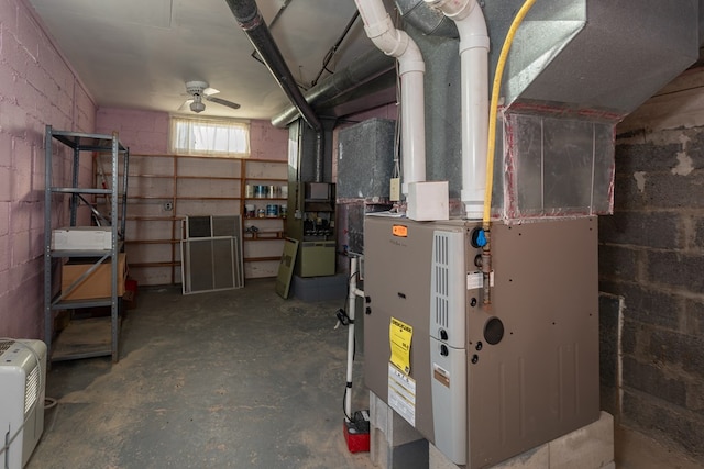 utility room with heating unit