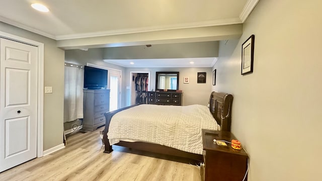 106 Magnolia St, Athens, PA 18810 - bedroom featuring ornamental molding, light wood-style floors, and recessed lighting