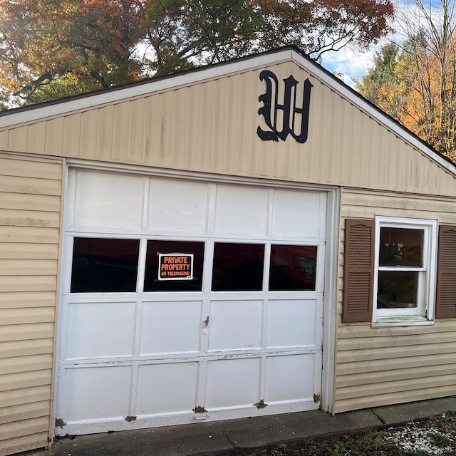 view of garage