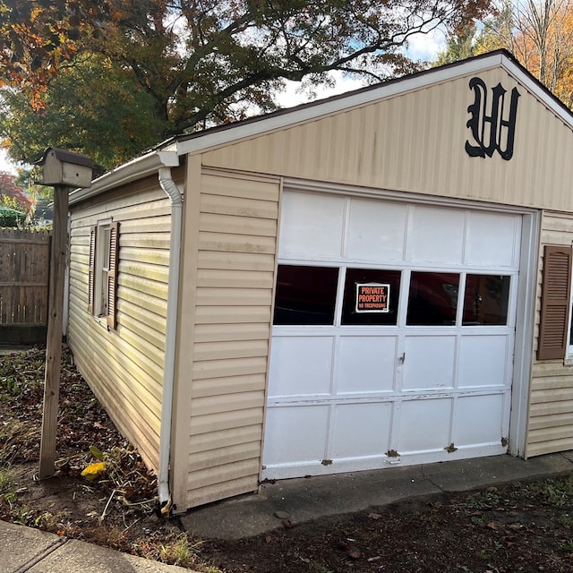 view of garage