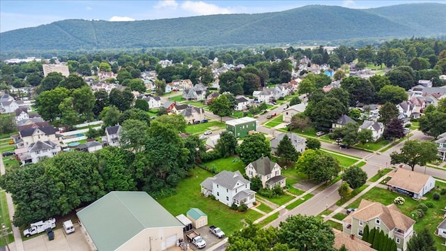 birds eye view of property featuring a mountain view