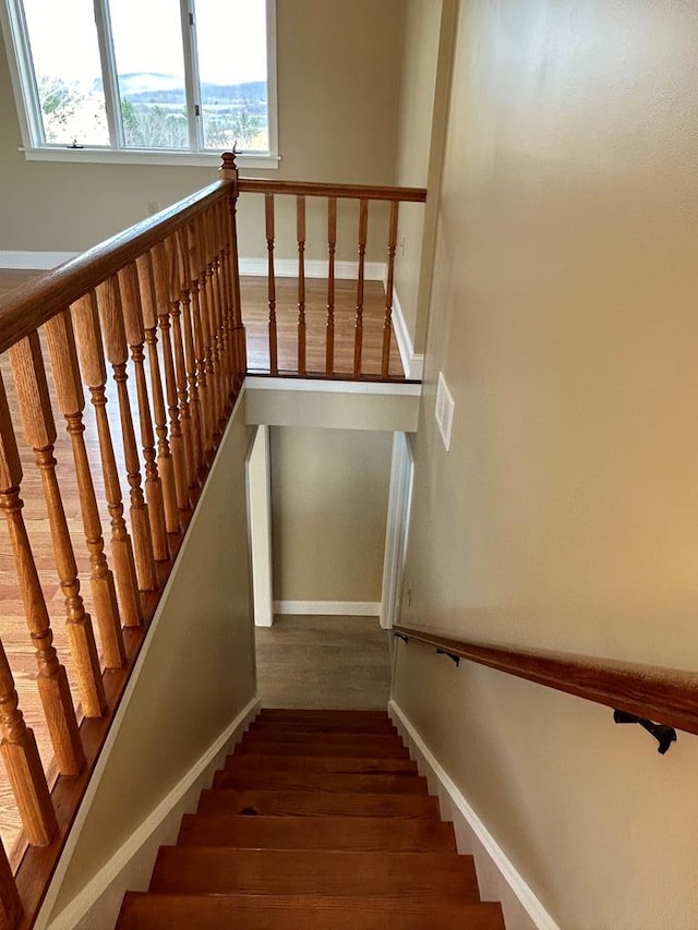 342 Smoke Rise Rd, Mansfield, PA 16933 - stairway with wood finished floors and plenty of natural light