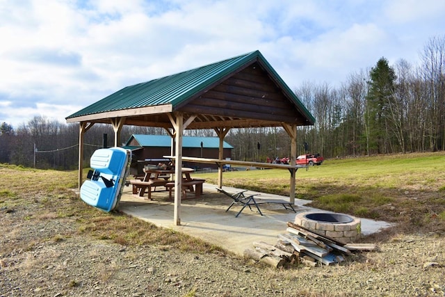 view of community with a gazebo