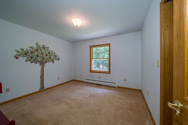105 Laurel Ln, Sayre, PA 18840 - spare room featuring a baseboard radiator, carpet floors, and baseboards