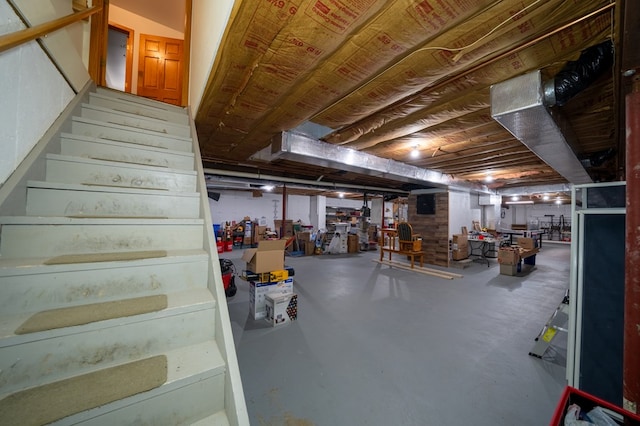 105 Laurel Ln, Sayre, PA 18840 - below grade area featuring stairs
