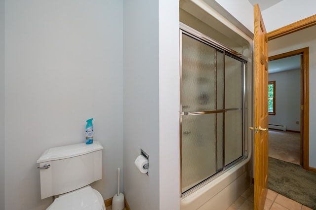 105 Laurel Ln, Sayre, PA 18840 - bathroom with toilet, a baseboard radiator, and tile patterned floors
