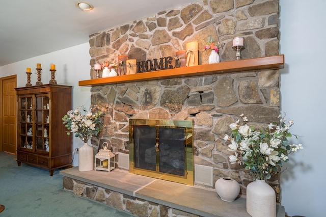 105 Laurel Ln, Sayre, PA 18840 - detailed view of a fireplace and carpet floors