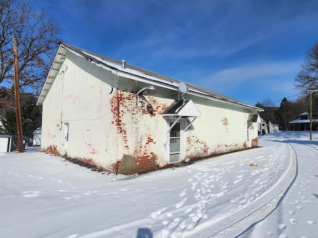 view of snowy exterior