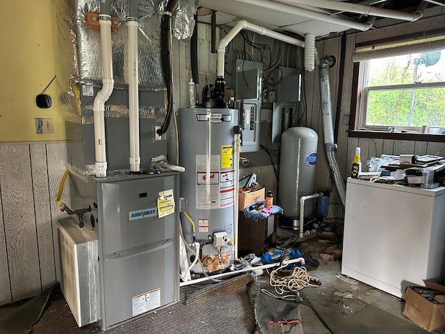 3092 Rte 155, Port Allegany, PA 16743 - utilities with water heater, heating unit, and washer / dryer