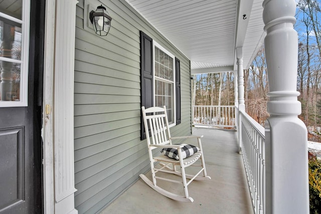 balcony with covered porch