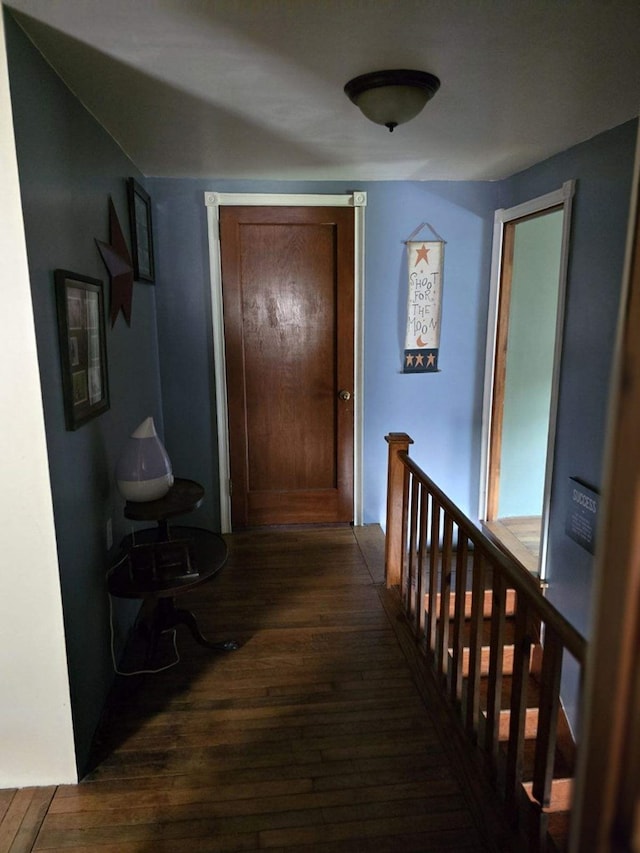 hall featuring dark hardwood / wood-style floors