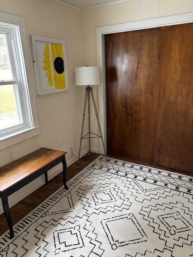 interior space with wood finished floors