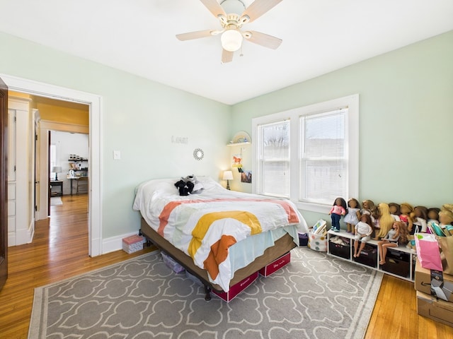 1010 W Main St, Smethport, PA 16749 - bedroom with baseboards, a ceiling fan, and wood finished floors