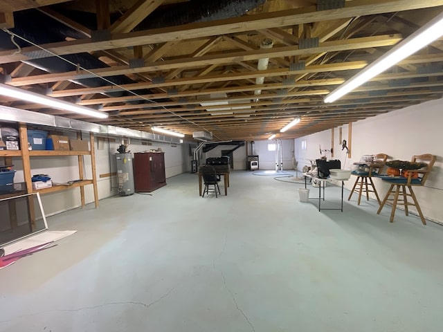 basement with gas water heater