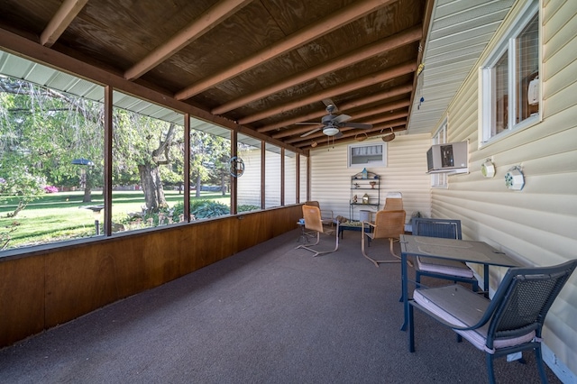 517 Mohawk St, Sayre, PA 18640 - sunroom / solarium featuring ceiling fan