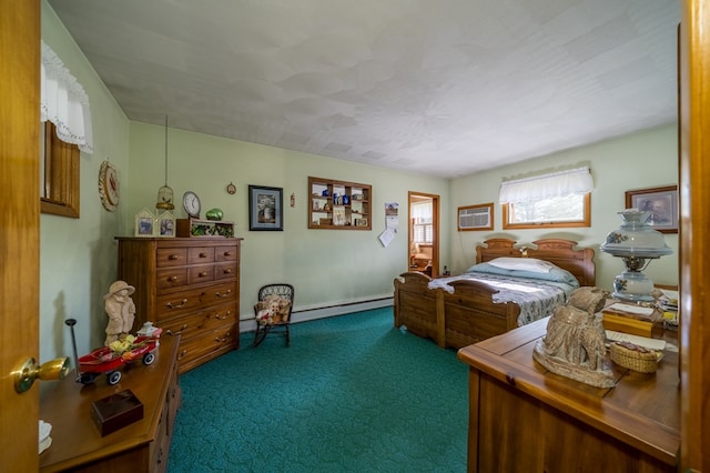 517 Mohawk St, Sayre, PA 18640 - carpeted bedroom featuring baseboard heating and a wall mounted air conditioner