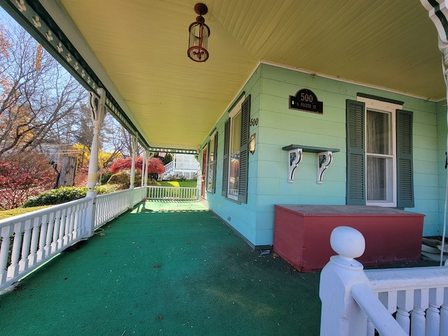 view of patio featuring a porch